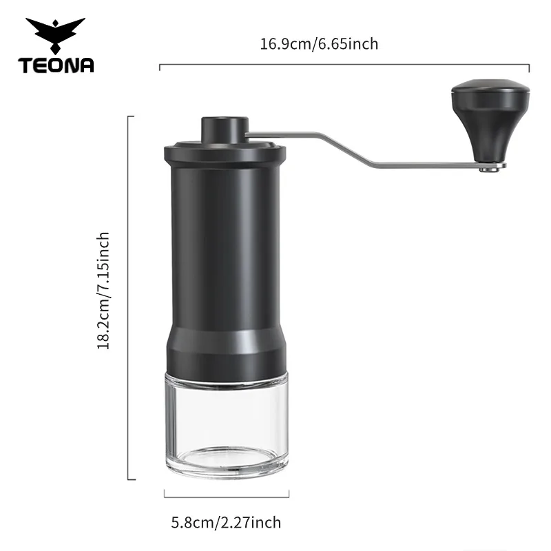 TEONA Hand-Cranked Coffee Machine T01 Home Small Manual Grinder Hand-Cranked Bean Grinder Coffee Bean Grinder