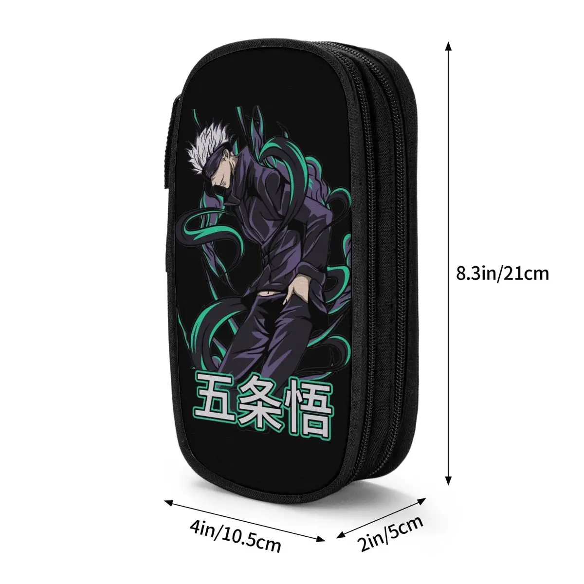 Estuche de lápices JJK de hechicero de seis ojos, Gojo Satoru Jujutsu Kaisen, portalápices, bolsas de gran capacidad, suministros escolares, papelería