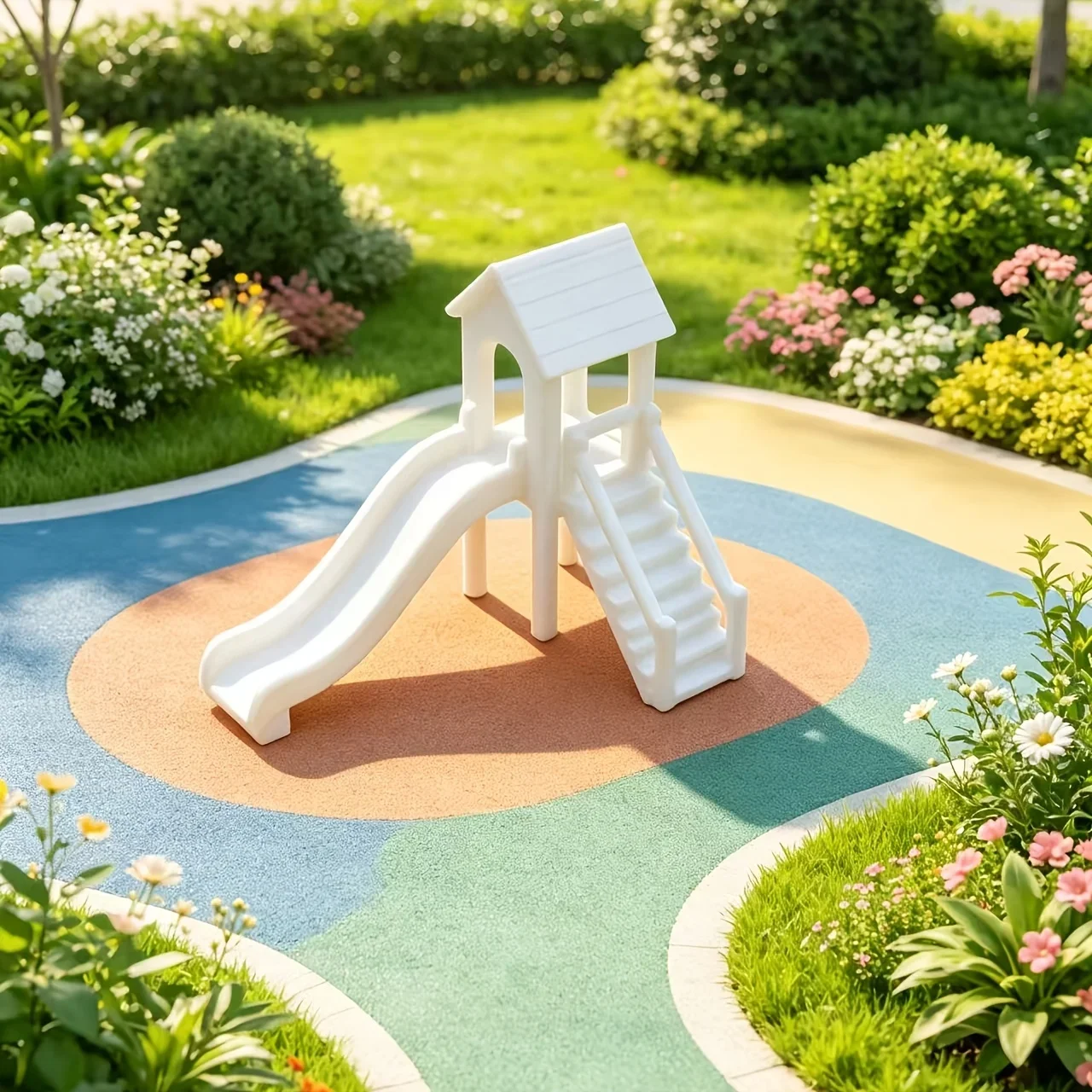Miniature Playground Slide Figurines 3D Printed Diorama Models Dollhouses Amusement Park Accessory Mini Scene Building Ornaments