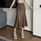 fashion leather pencil skirt