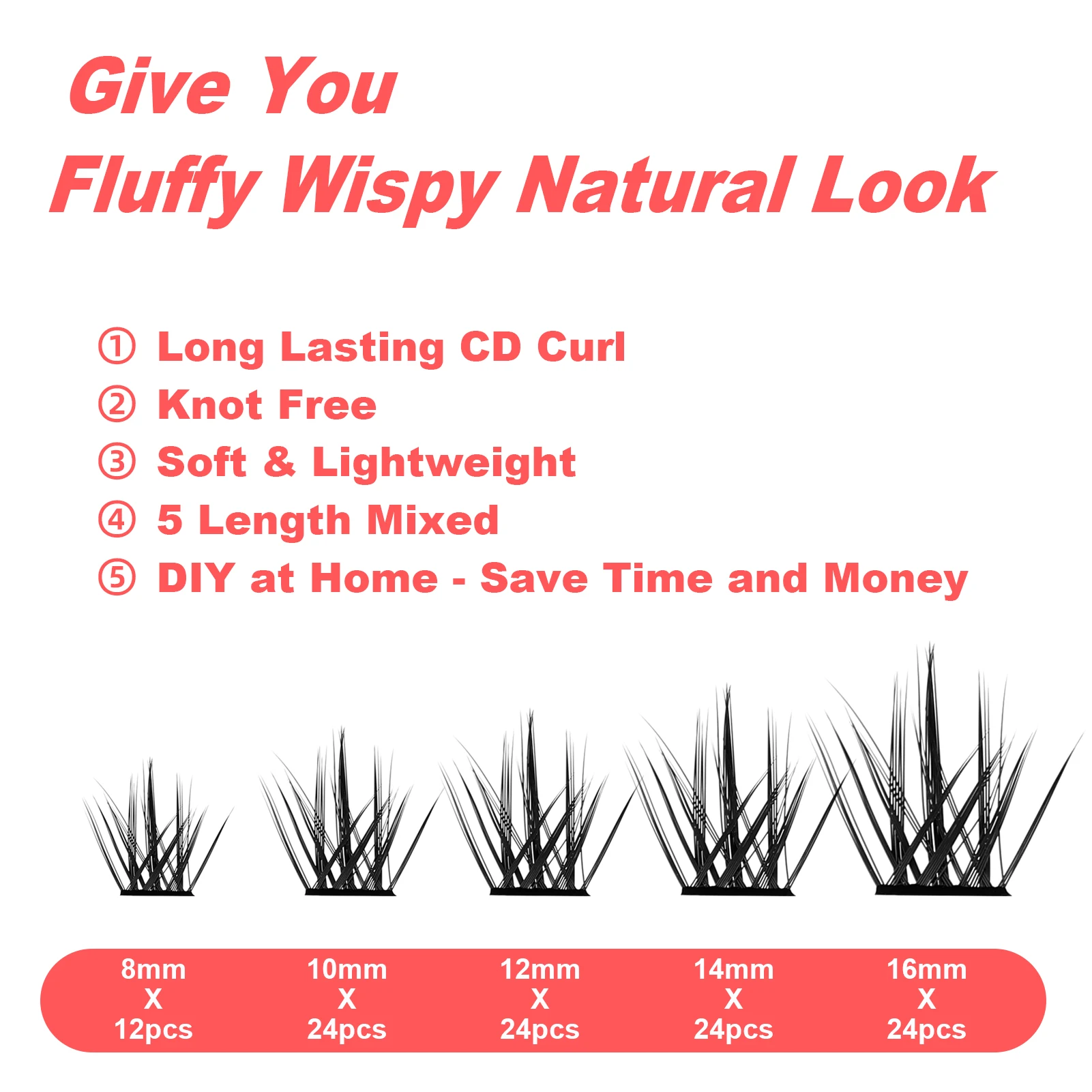 D Curl eyelashes extensions individual cluster lashes extension for professionals DIY makeup Premade Fans Speed Eyelash