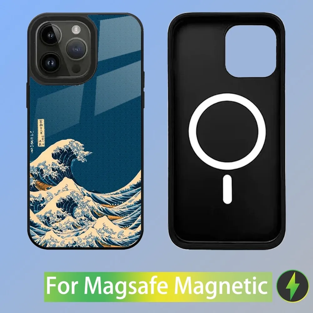 Great Wave Kanagawa Phone Case For iPhone 15,14,13,12,11,Plus,Pro,Max Mini Magsafe Magnetic Wireless Charging