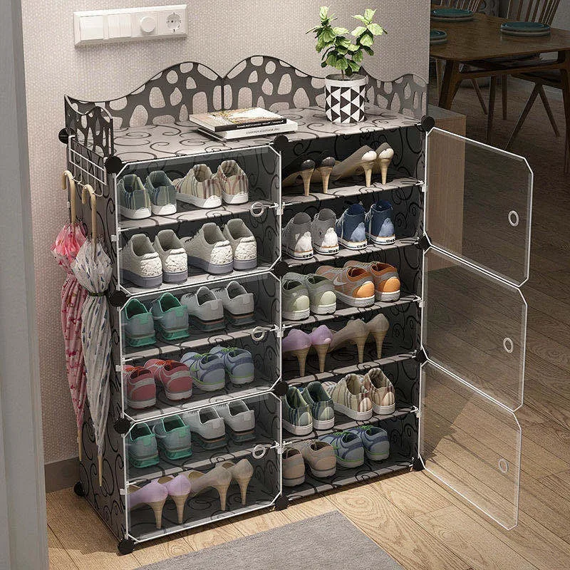 AOLIVIYA Door Entrance Shoe Rack Hallway Cabinet Plastic Dustproof Dorm Space Saving Stand