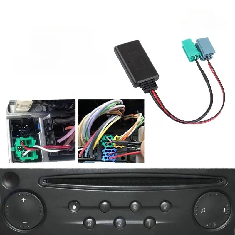 1 Set Car Radio Green Blue Mini ISO 6Pin 8Pin Connector Bluetooth 5.0 Aux Cable Adapter Radio Updatelist For Biurlink - view 5