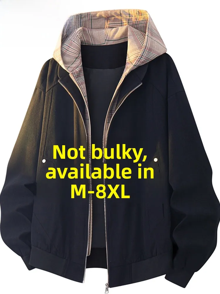 

Американский свободный мужской джет, искусственное двухсекционное повседневное утягивающее пальто на весну и осень, новое модное брендовое пальто с капюшоном на бедрах Haome