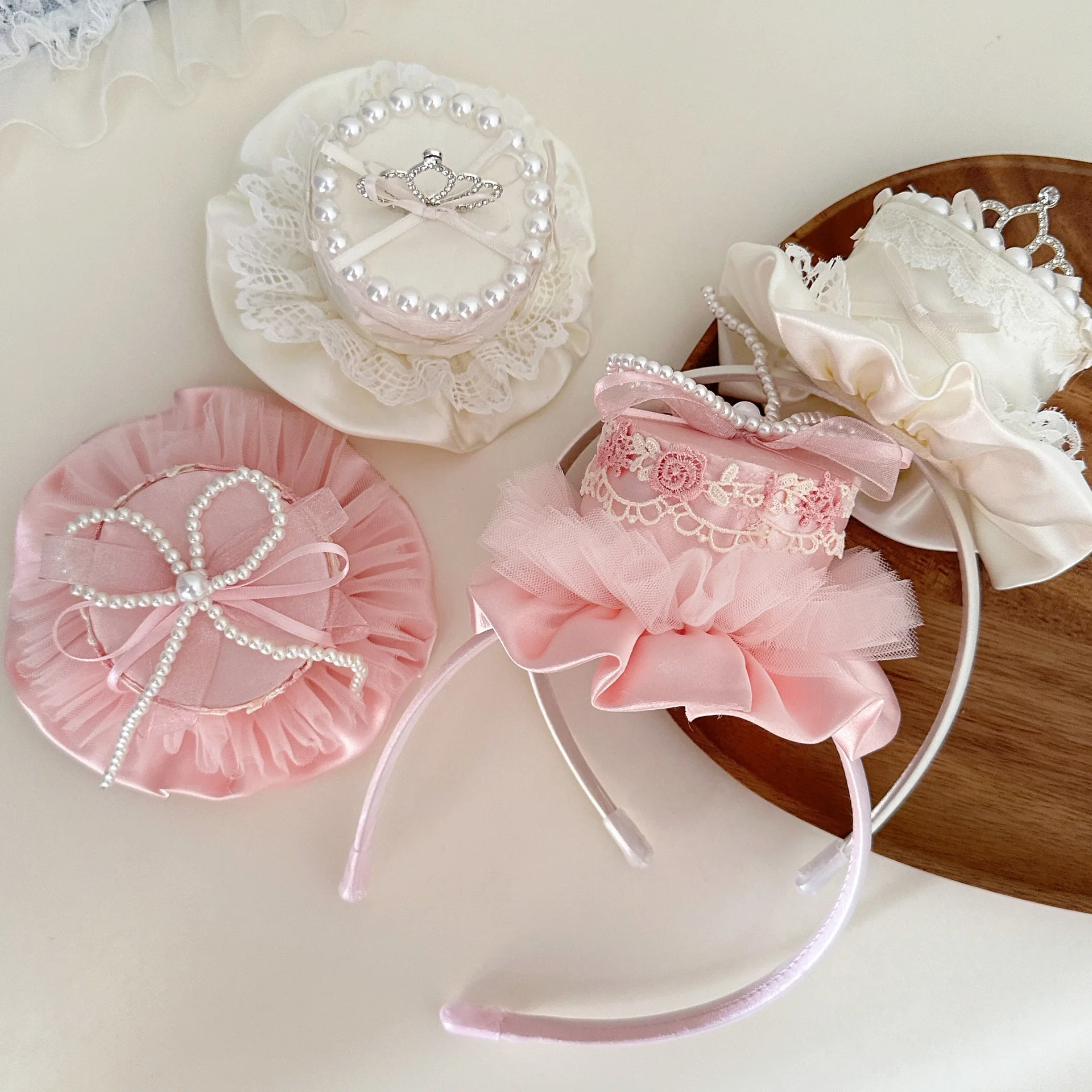 Baby girl headbands Kids Headwear Lolita Spanish Head Accessories Flower Wedding Princess Lace Hair Band Bow Barrettes