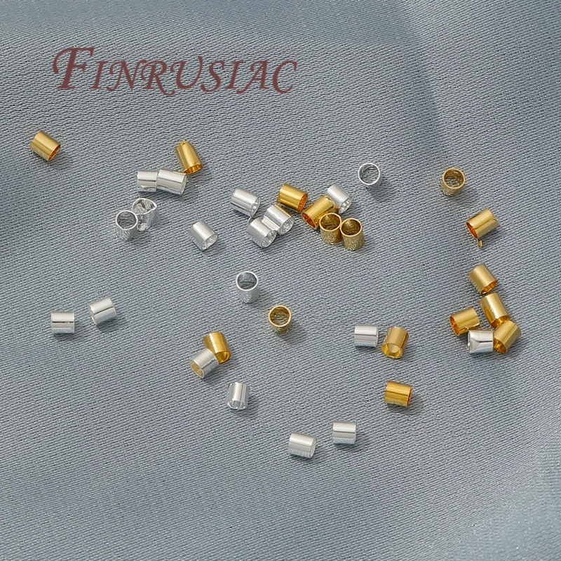 18K vergoldete Crimp-Perlen für die Schmuckherstellung, Crimp-Röhren-Endperlen, Drahtschutz für Schmuck, DIY-Zubehör – Detail 19