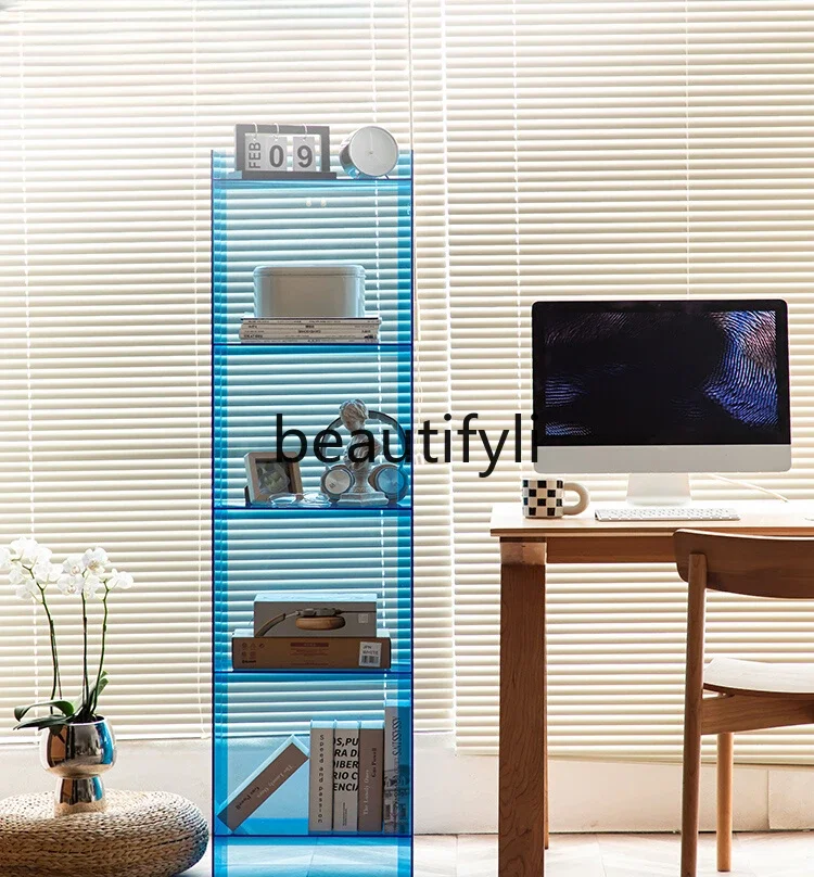 

Modern simple acrylic storage shelf floor bookshelf