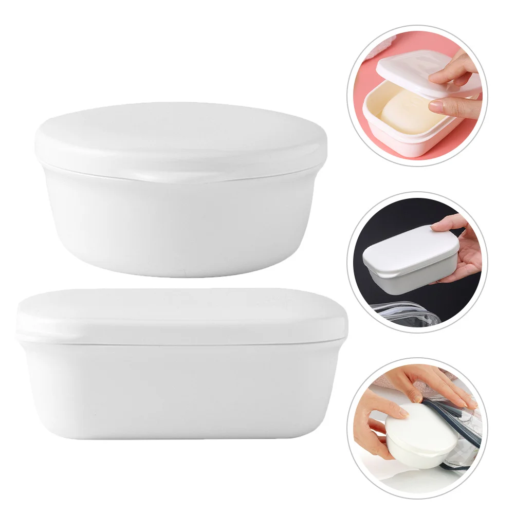 

2Pcs Portable Travel Soap Box Sealing Leak-Proof Soap Container Lightweight Shower Bathroom Essential Bathroom Accessories,