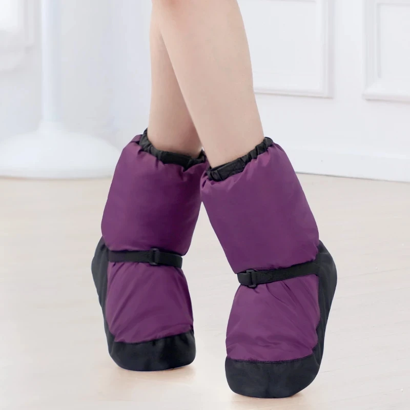 Botas de baile de invierno con suelas suaves para mujer, zapatos de Ballet de entrenamiento, botines de calentamiento, zapatos de baile de Punta