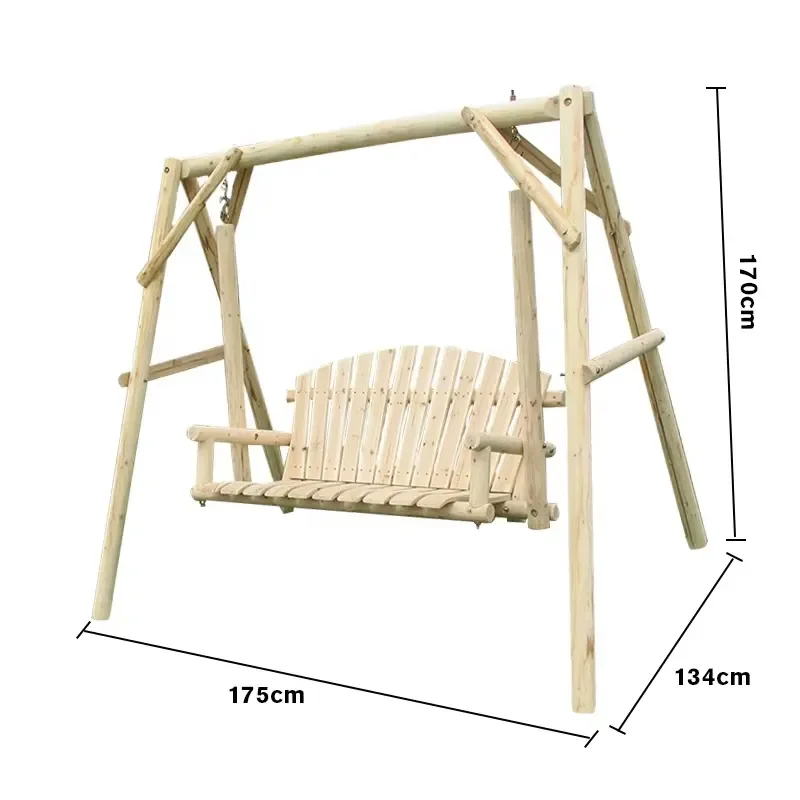 for High Quality Fashion Outdoor Garden Swing Patio Fir Wooden Porch Adult Swing