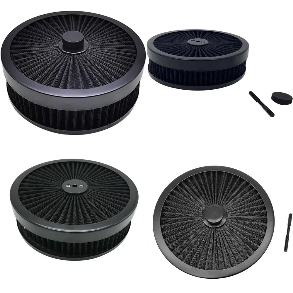 

Universal 9x2 Washable Reusable Air Filter Assembly Kit with Mounting Hardware for V8 Engines