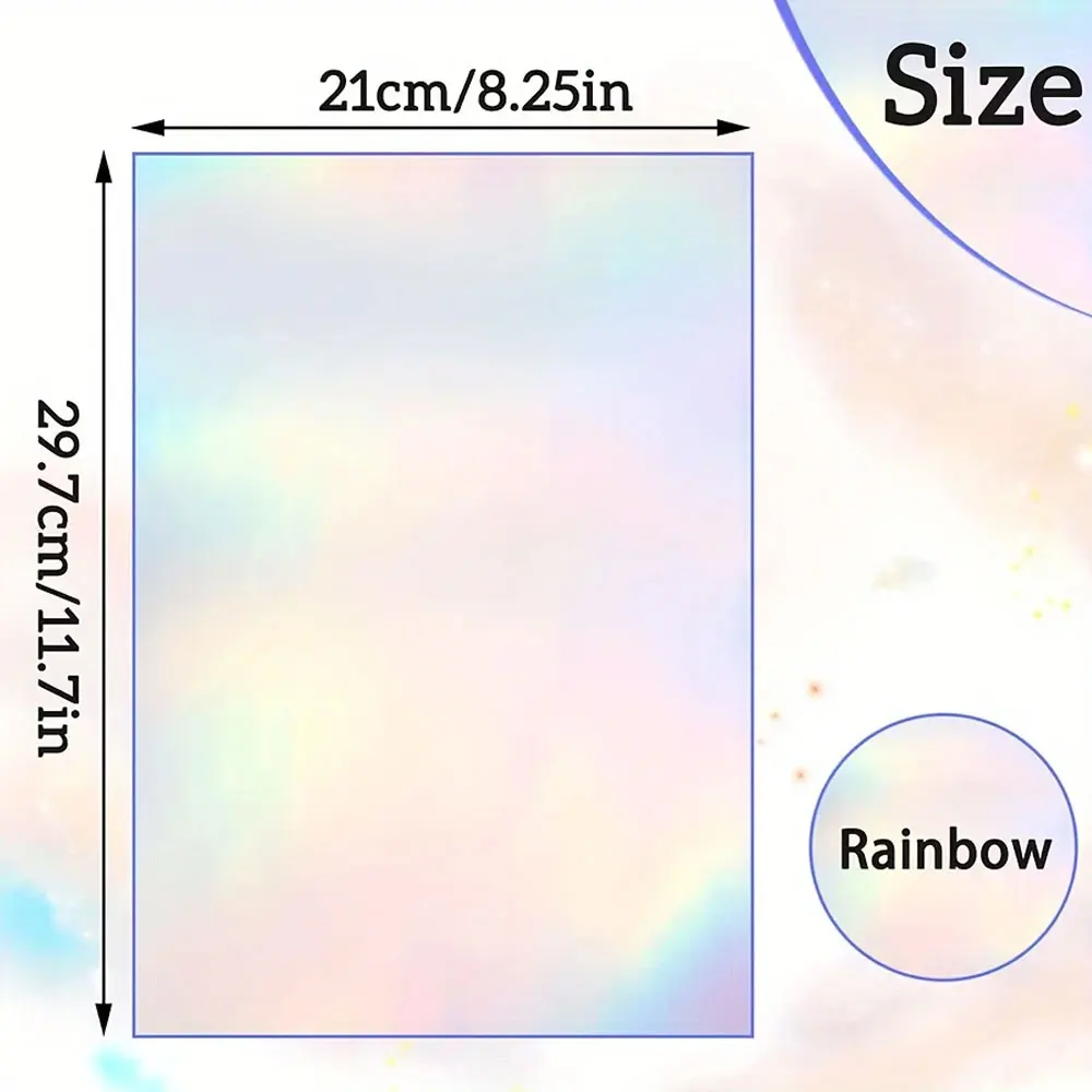 20sheets A4 printable holographic vinyl stickers, DIY labels holographic vinyl stickers, printable with inkjet printer view 2