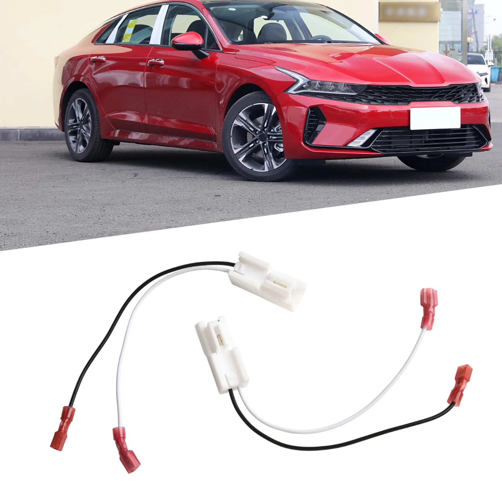 1 Pair 12V 3A Car Door Speaker Wiring Harness for Kia Models with ABS Connector Housing and Efficient Signal Transfer Capability