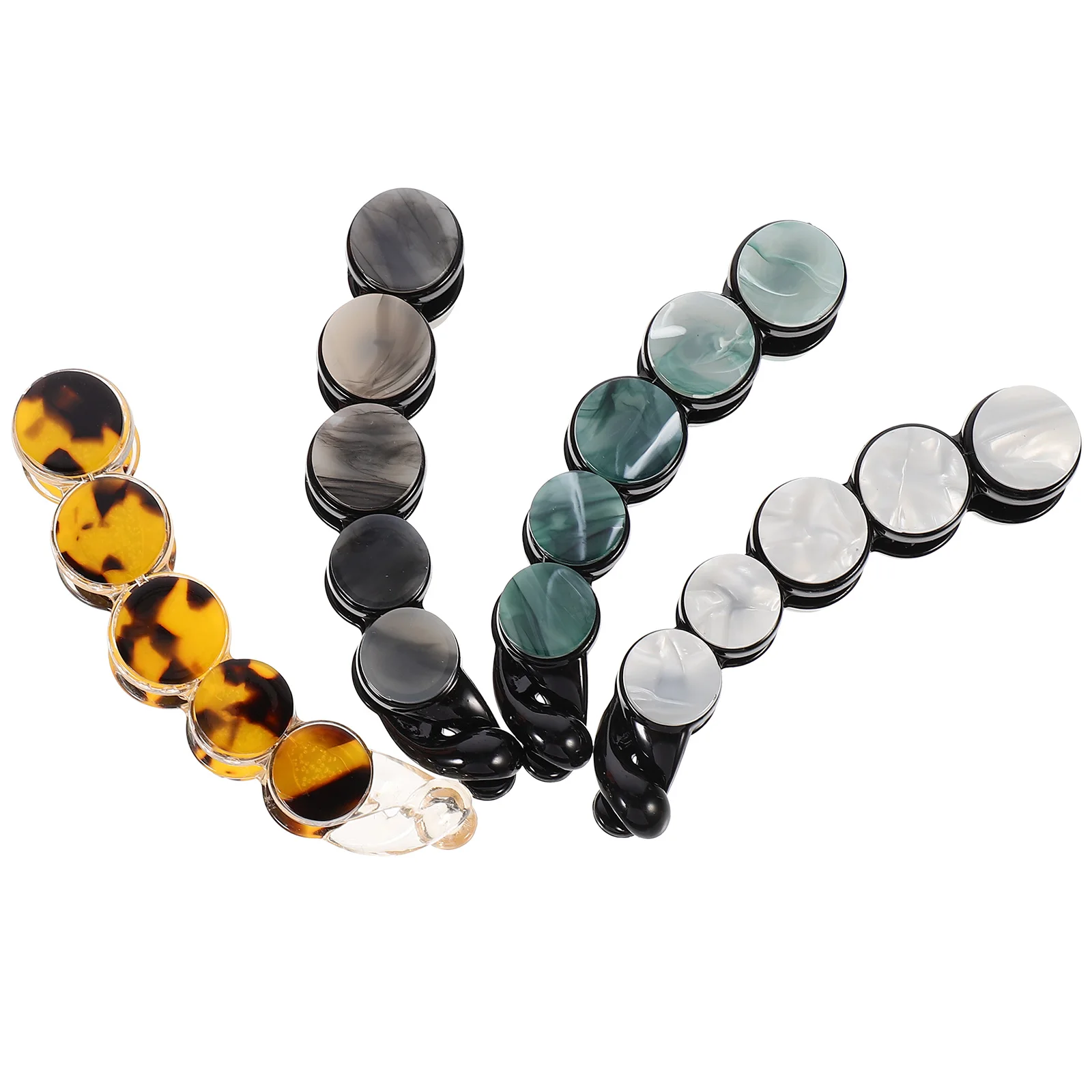 

4 Pcs Round Hair Clip Small Trendy Clips Acetate Hairpin Barrette Modeling Women's