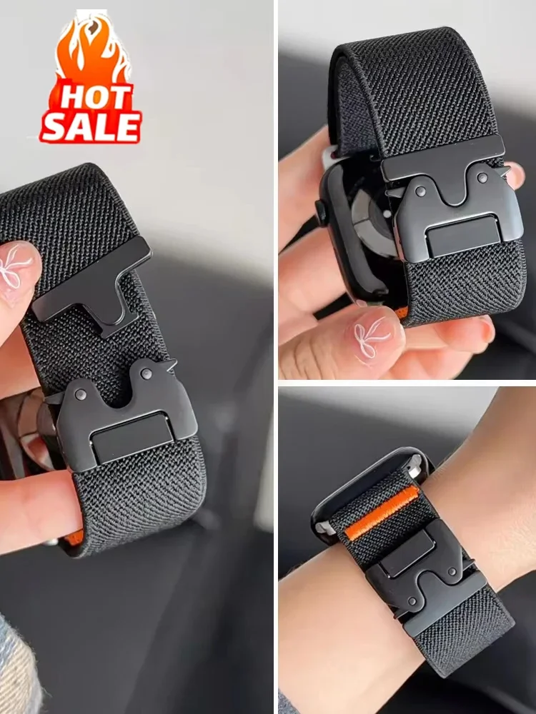 Parachute Straps for Apple watch 10 Band 46mm 42-41-45mm Ultra 2 49mm 44mm nylon bracelet iWatch Apple watch Series 9 8 SE 5 6 7