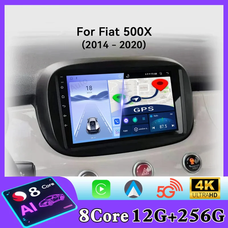 For Fiat 500X 2014 - 2020 Android Car Radio Automotive Multimedia Video Player Navigation GPS Carplay Touch Screen Auto Stereo