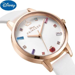 Disney Woman Quartz Wristwatch Princess Rhinstone Young Lady Girl Student Fashion Lovely Dress Gift Female Clock Zegarek Damski