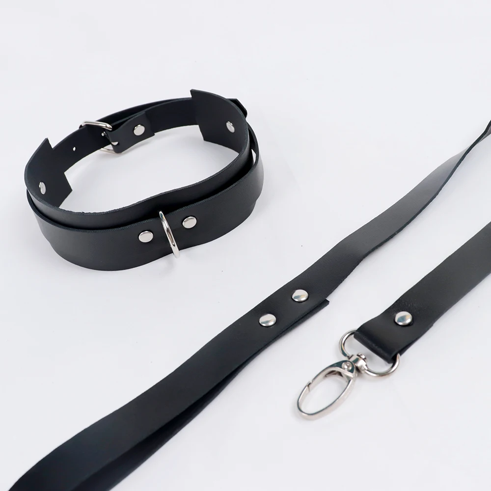 BDSM Collar Sexy Leash Ring PU Leather Slave Bondage Toys For Lover Role Play Erotic Posture Spreader Sex Toys For Couples