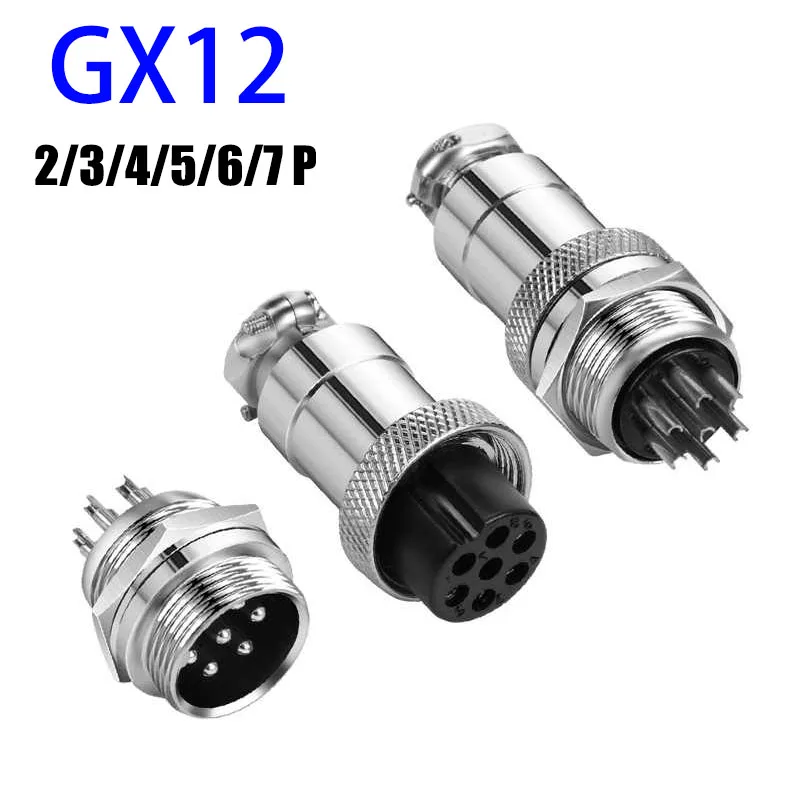 HBL GX12 Connector 2Pin 3Pin 4Pin 5Pin 6Pin 7Pin Male & Female 12mm Panel Aviation Plug Circular Connector Socket