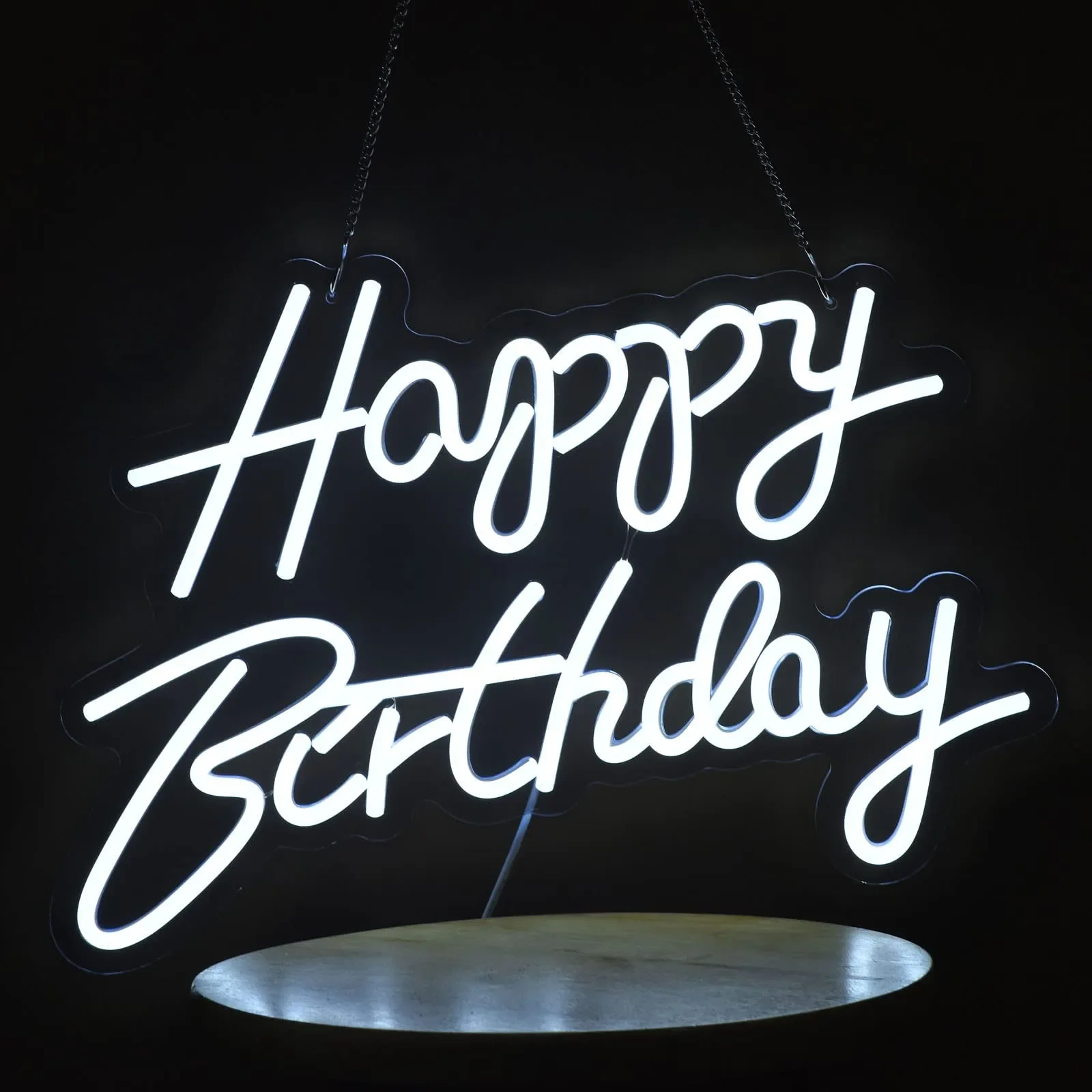 

Reusable Neon Light Sign for All Party Decoration，Happy Birthday Neon Sign for Wall Decor, with Dimmable Switch