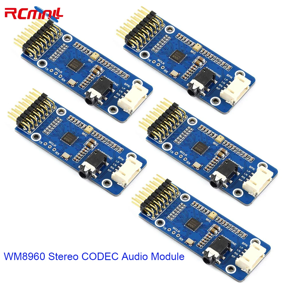 

5Pcs WM8960 Stereo CODEC Audio Module I2C I2S WAV Low Power Play/Record Dual-channel Speaker Interface 3.3V for Arduino SMT32