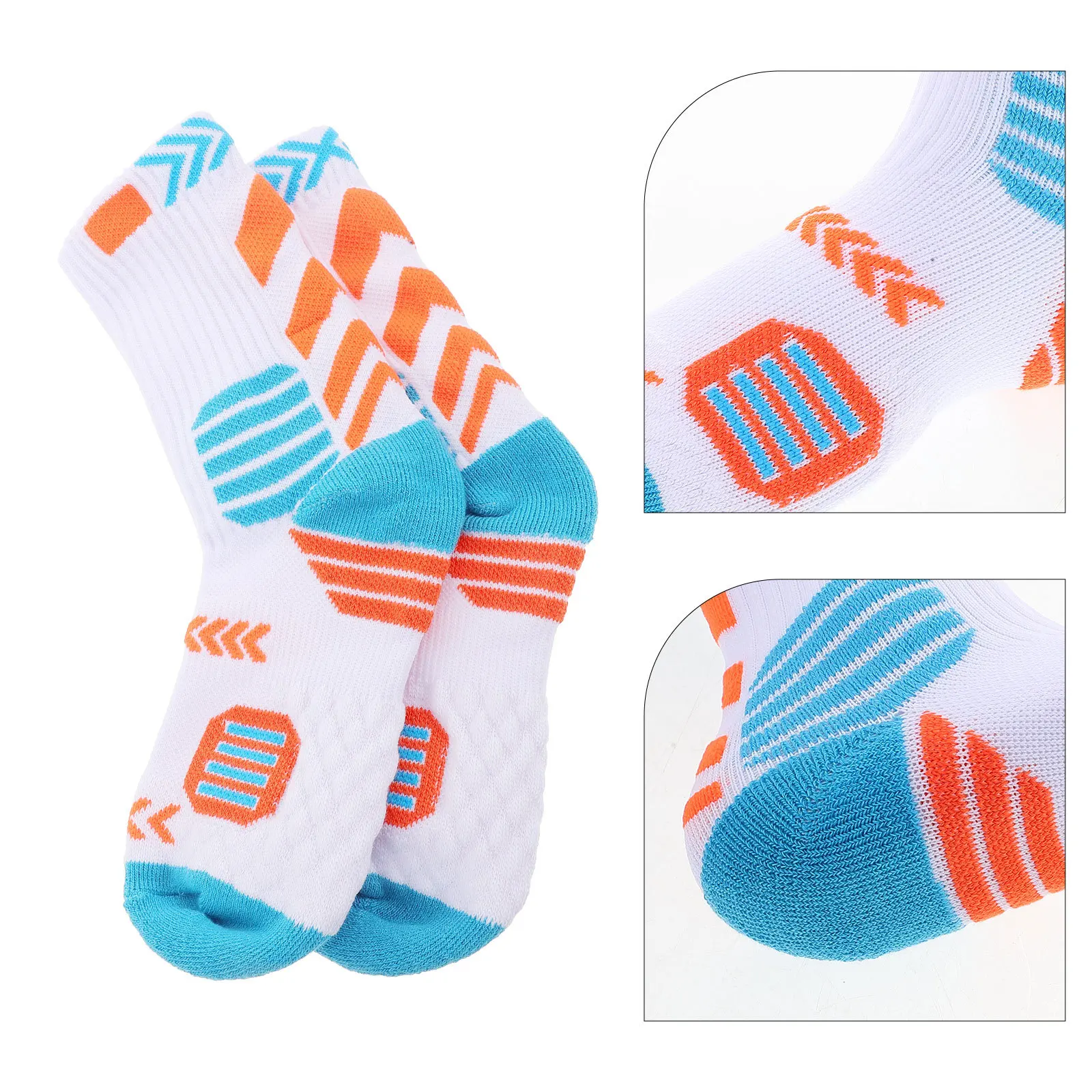 

1Pair High Top Basketball Socks for Kids Breathable Anti-Slip Cushioned Youth Sports Mid Calf Socks for Training