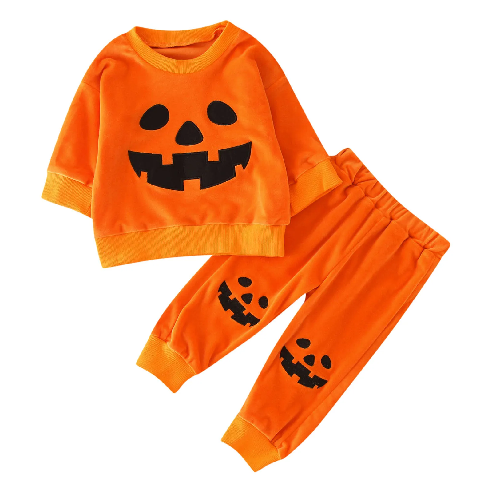 1 2 3 Years Halloween Baby Outfits Costumes Toddler Newborn Infant Boy Girl Clothes Sets Cute Pumpkin Long Sleeve Tops Pants