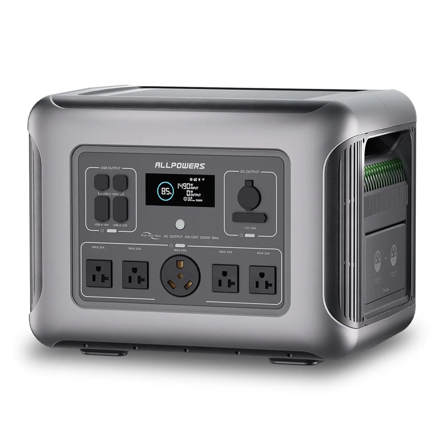 R2500 Tragbare Powerstation 2500W (Spitze 5000W) Solargenerator, 2016Wh LiFePO4-Akku, Ultraschnelles 0-80% Laden