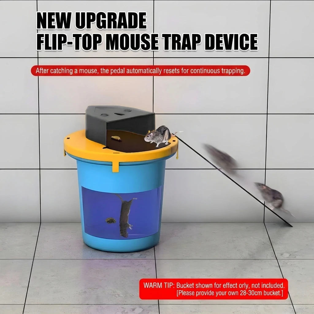 Intelligent Mouse Trap Automatic Reset Flip Cover Indoor Outdoor Mouse Catching Artifact