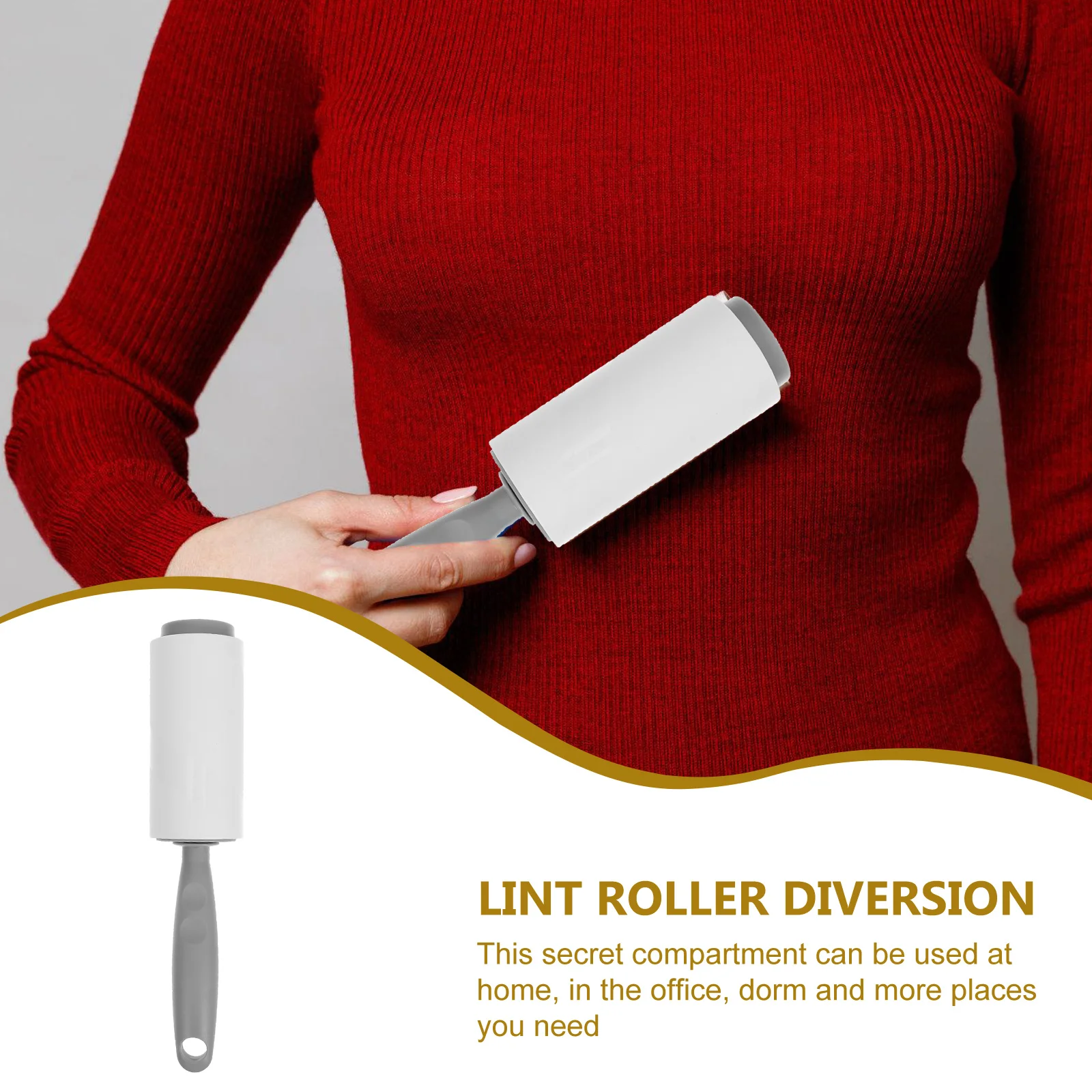 Realistic Lint Roller Secret Storage Box for Valuables Keys Cash Hidden Compartment Portable Safe Plastic Use Home Office