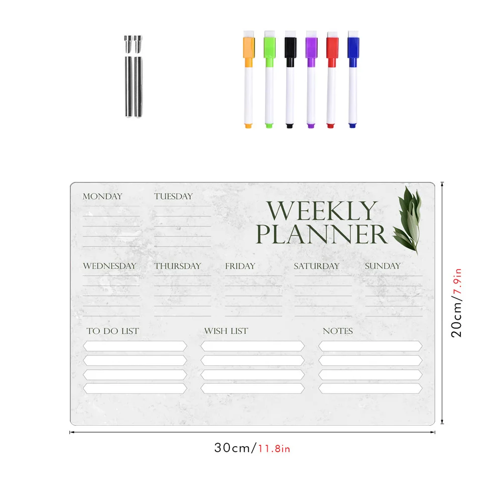 1 مجموعة النبات نمط السبورة مجموعة أقلام الاكريليك مذكرة مجلس متعدد الوظائف المنزل مكتب سطح المكتب الديكور الاكريليك مذكرة المجلس #6