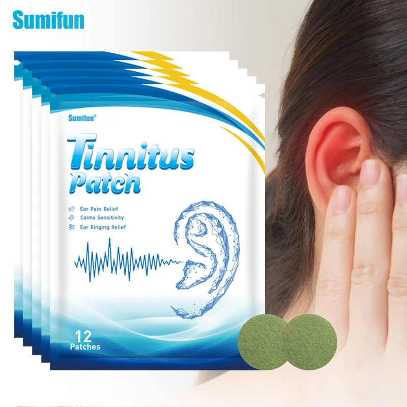 12/24/36Pcs Sumifun Tinnitus Treatment Patch Prevent Hearing Loss Deafness Medical Plaster Ears Tingle Pain Relief Herbs Sticker