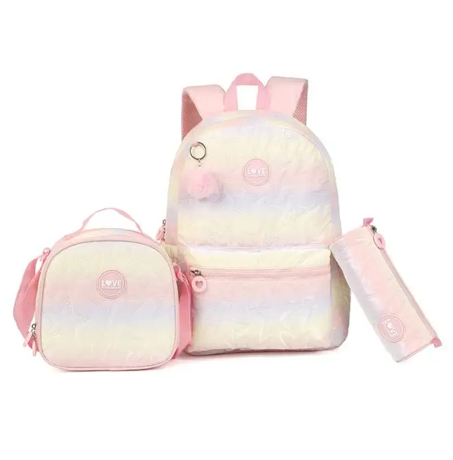 Children Schoolbag For Elementary Primary school bag Backpack for Girls 3 PCS lunch bag Student School Backpack Kids Bookbag Set