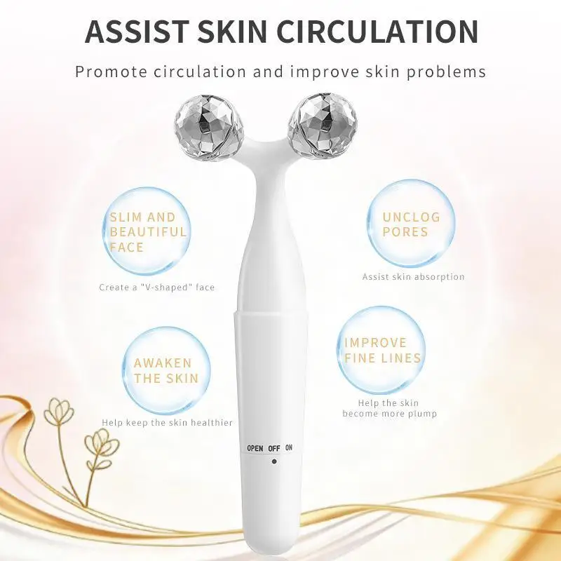 V Shape 3D Face Massage Roller 1Pcs Facial Lifting Massager Portable Anti Aging Skin Tightening Tool for Home Use