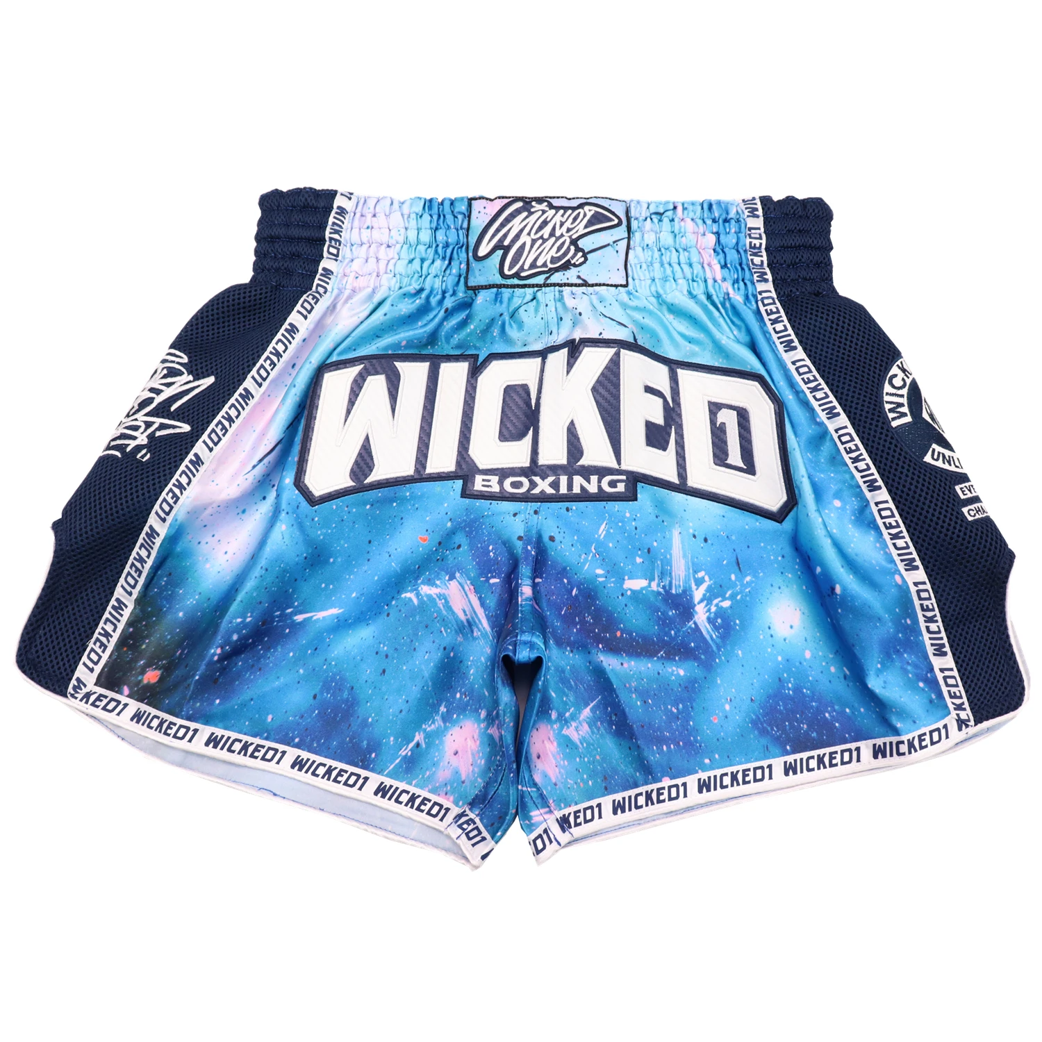 W07 event Sky blue Muay Thai boxing pants fighting shorts fitness Sanda training boxing suit Sanda