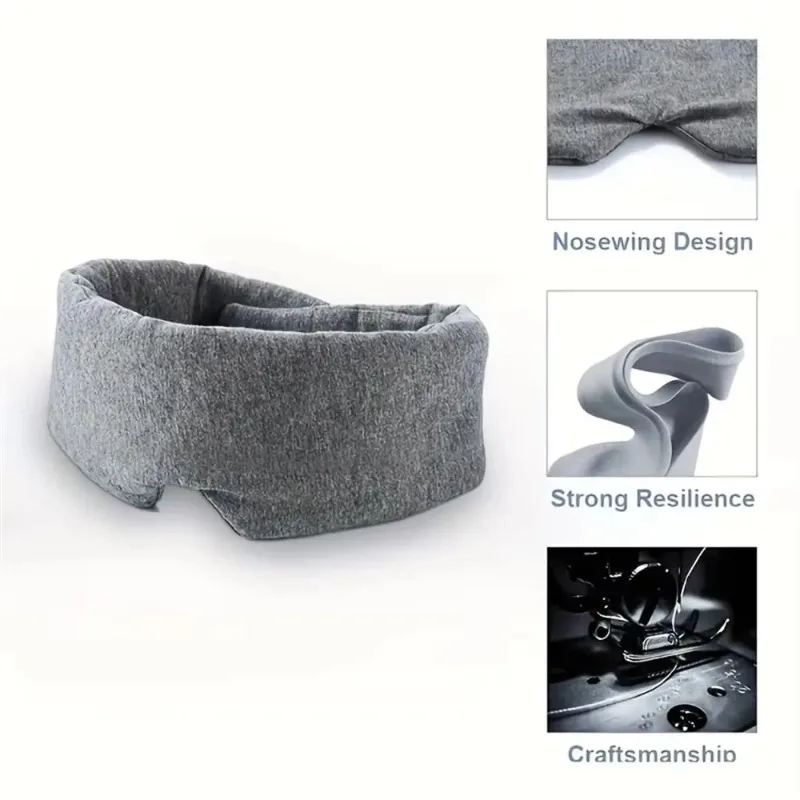 1Pcs Adjustable Fully Enclosed Men Modal Pure Cotton Sleep Eye Mask, Light Blocking Breathable for Nap Travel
