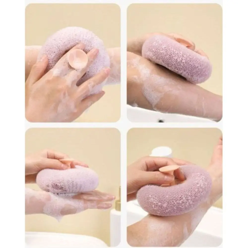 Soft with Suction Cup Shower Bath Ball Rich Bubble SPA Body Scrubber Dead Skin Remover Massage Brush Women Men