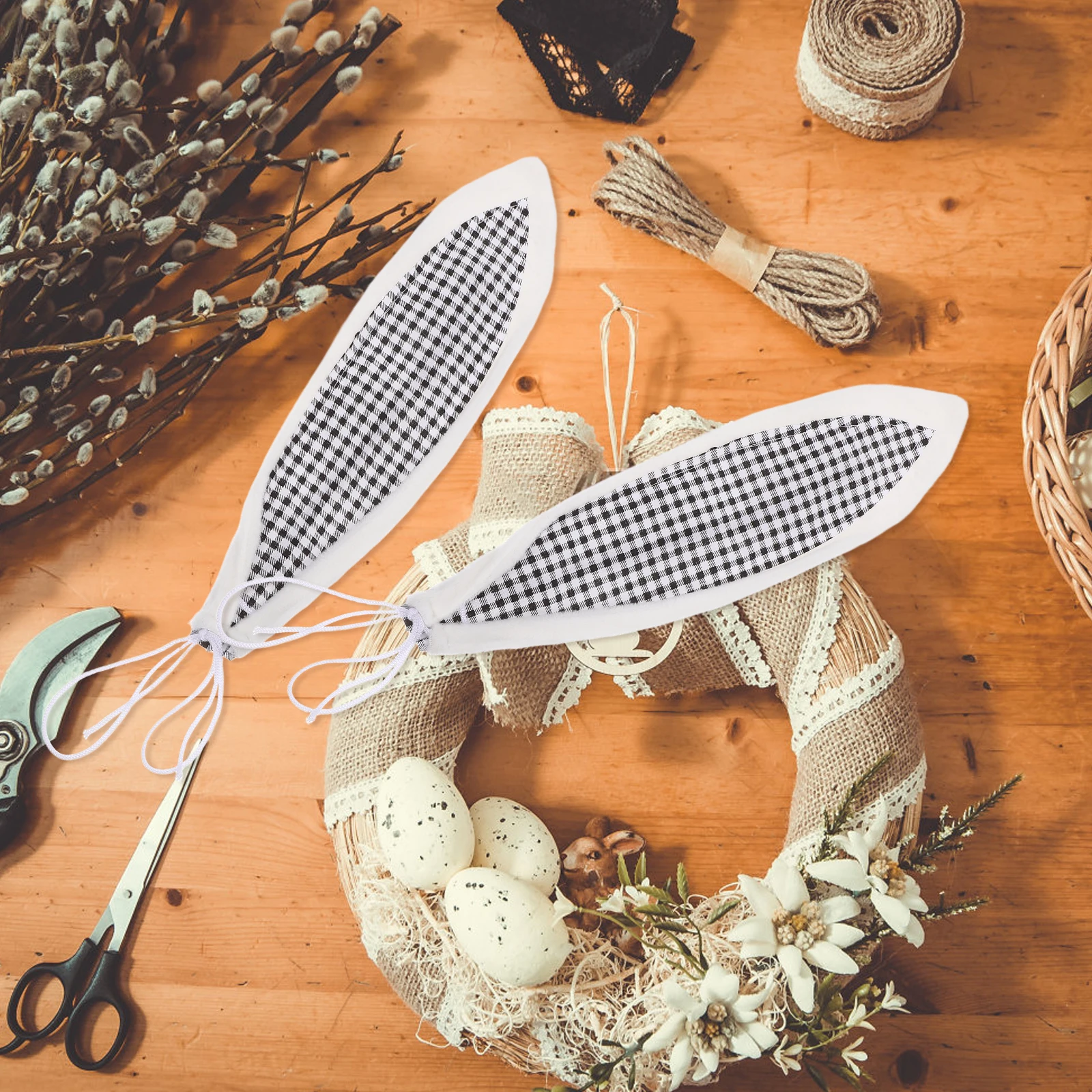 

Easter Bunny Wreath DIY Decorations Cute Butts Ears Soft Flannel Home Party Supplies Holiday naments Craft Accessories Spring