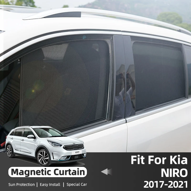 For Kia NIRO 2017-2022 DE Magnetic Car Sunshade Visor Front Rear Windshield Blackout Curtain Side Window Vehicle Sun Shade