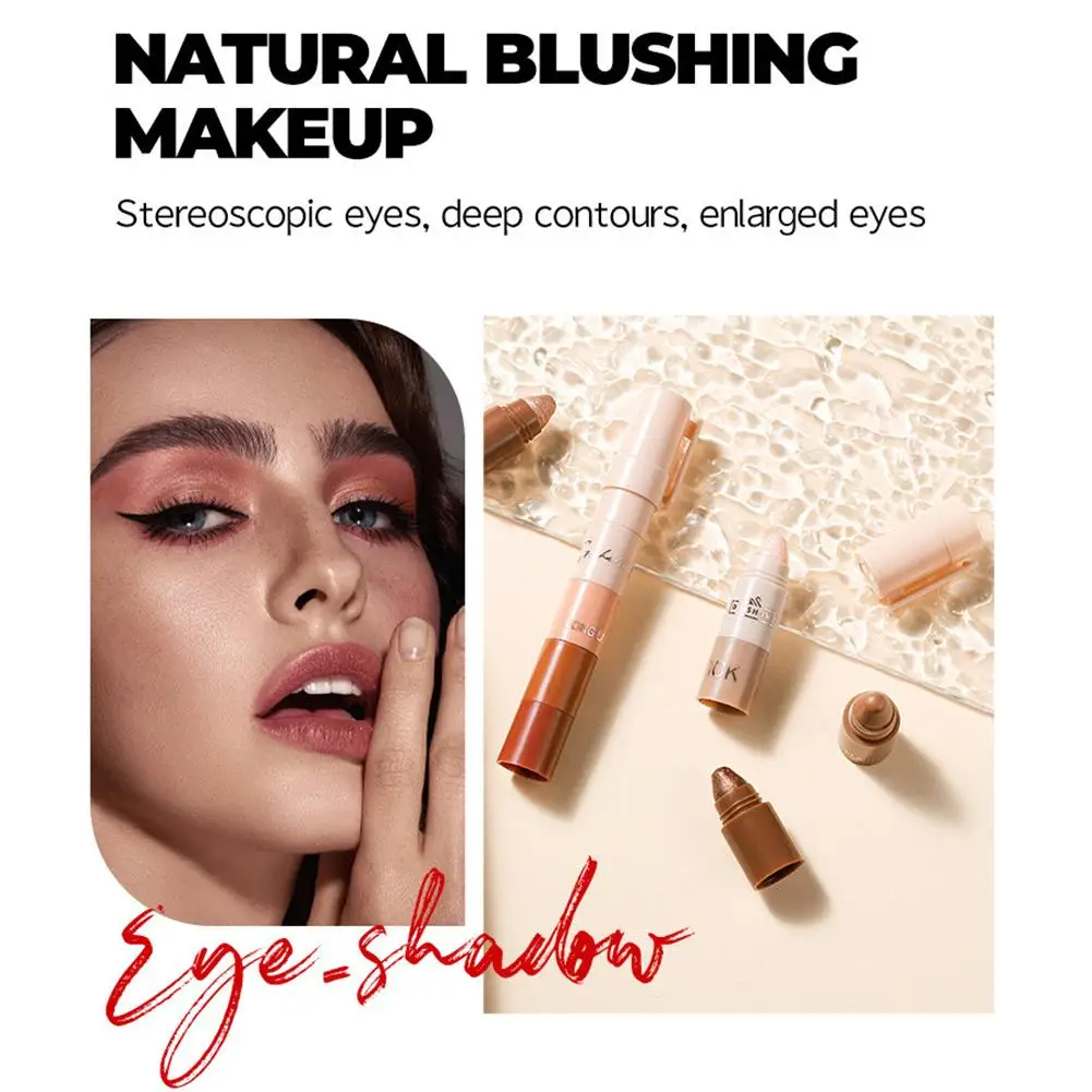 5-in-1 レイジー アイシャドウ スティック キット - 防水 長持ち パール調 アイライナー ハイライター ペンシル 女性用メイクアップ