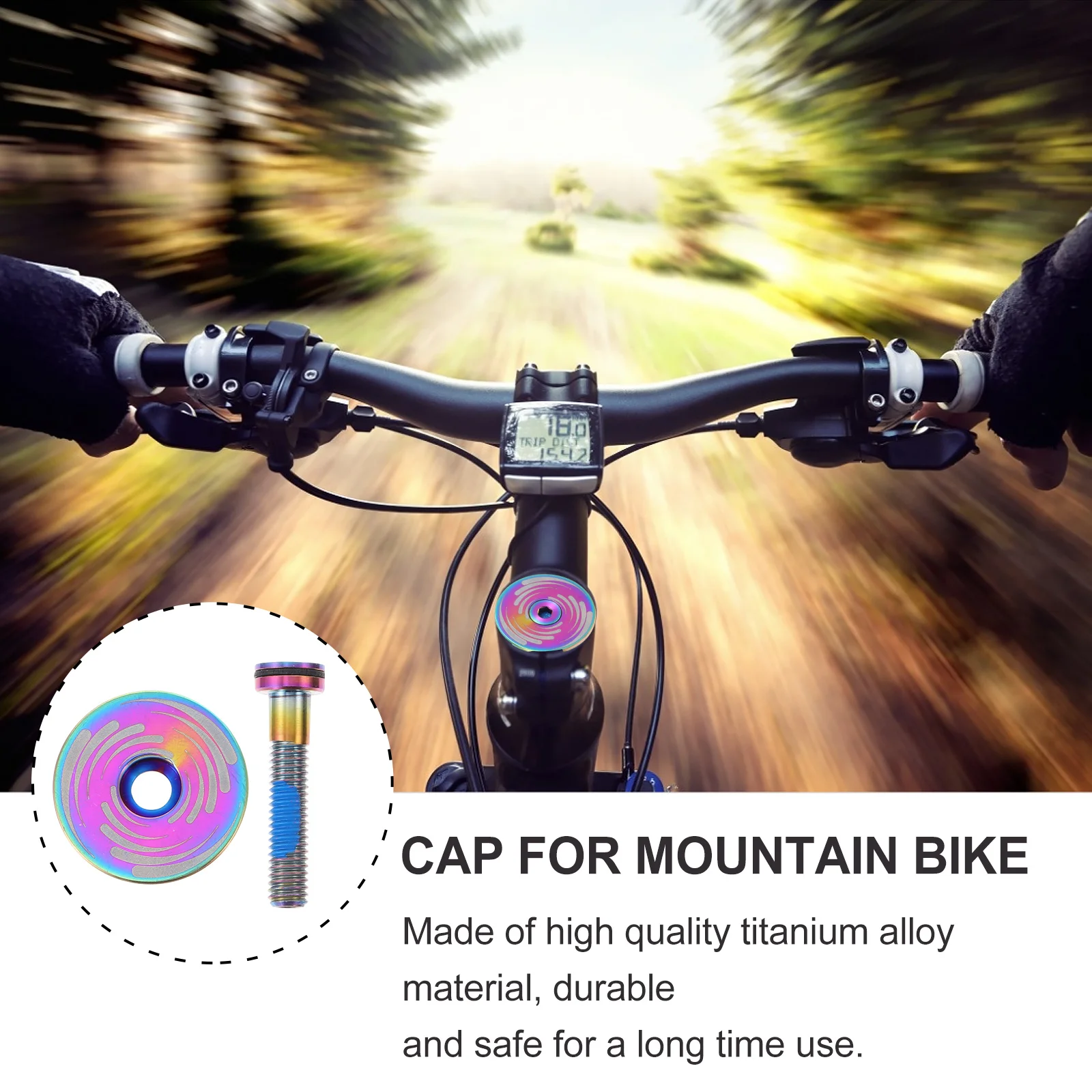 

1Set Bike Headset Hat Titanium Alloy Material High Strength Lightweight Safe Practical Bicycle Accessory Bike Headset Cap
