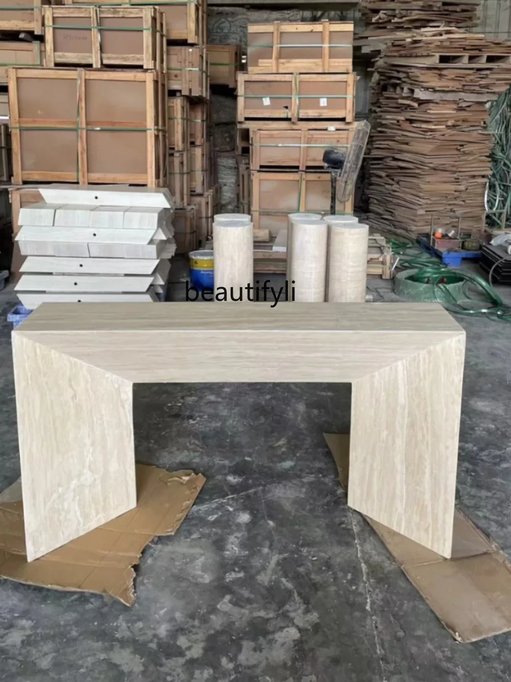 YH Stunning wind tunnel stone entrance table Italian minimalist marble simple living room against the wall