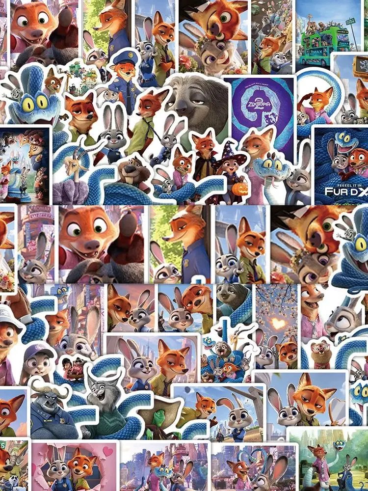 AliExpress 10/30/65pcs Disney Movie Zootopia 2 Cartoon Graffiti Stickers Cute Judy Nick Decals DIY Notebook Laptop Bike Funny Anime Sticker