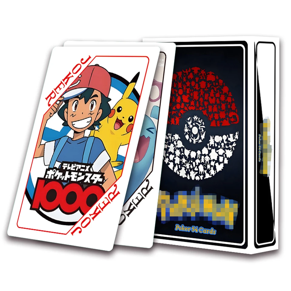 Pokemon Poker naipes juegos de mesa juguetes para niños juguete para niños juego de cartas de baraja lindo dibujo animado Pikachu Charizard Poke Ball