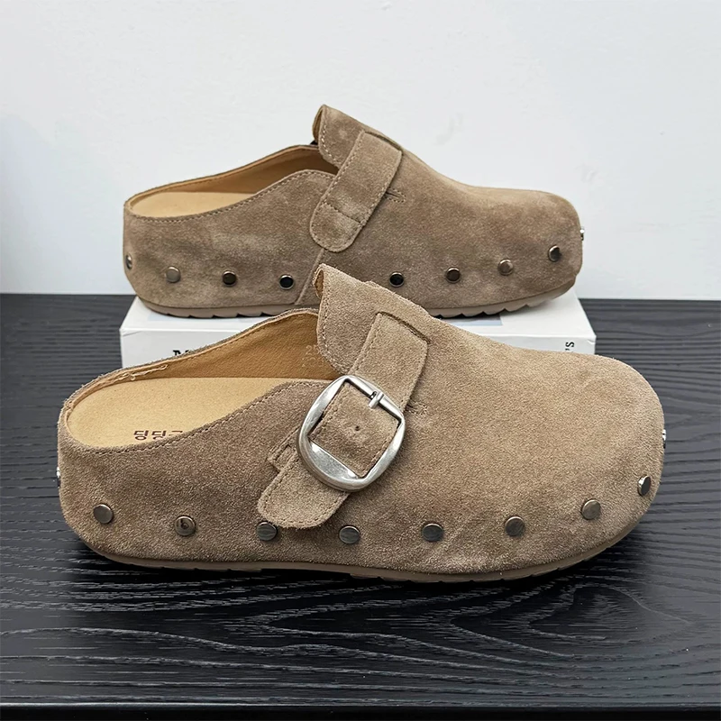 

Женские туфли-лодочки на плоской подошве, замшевые повседневные тапочки, весна 2026, новые шлепанцы, брендовые удобные платья, трендовые модные женские шлепанцы