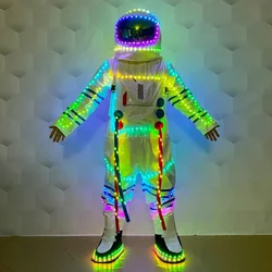 LED Space Suit Dance Performance Wear Interactive Atmosphere Luminescent Costume Props Festive Party Glow-in-the-dark Supplies
