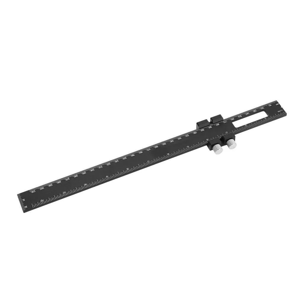 Aluminum Alloy T Square Ruler Metric Inch Scale Angle Measuring Woodworking Marking Ruler Adjustable Slide Ruler