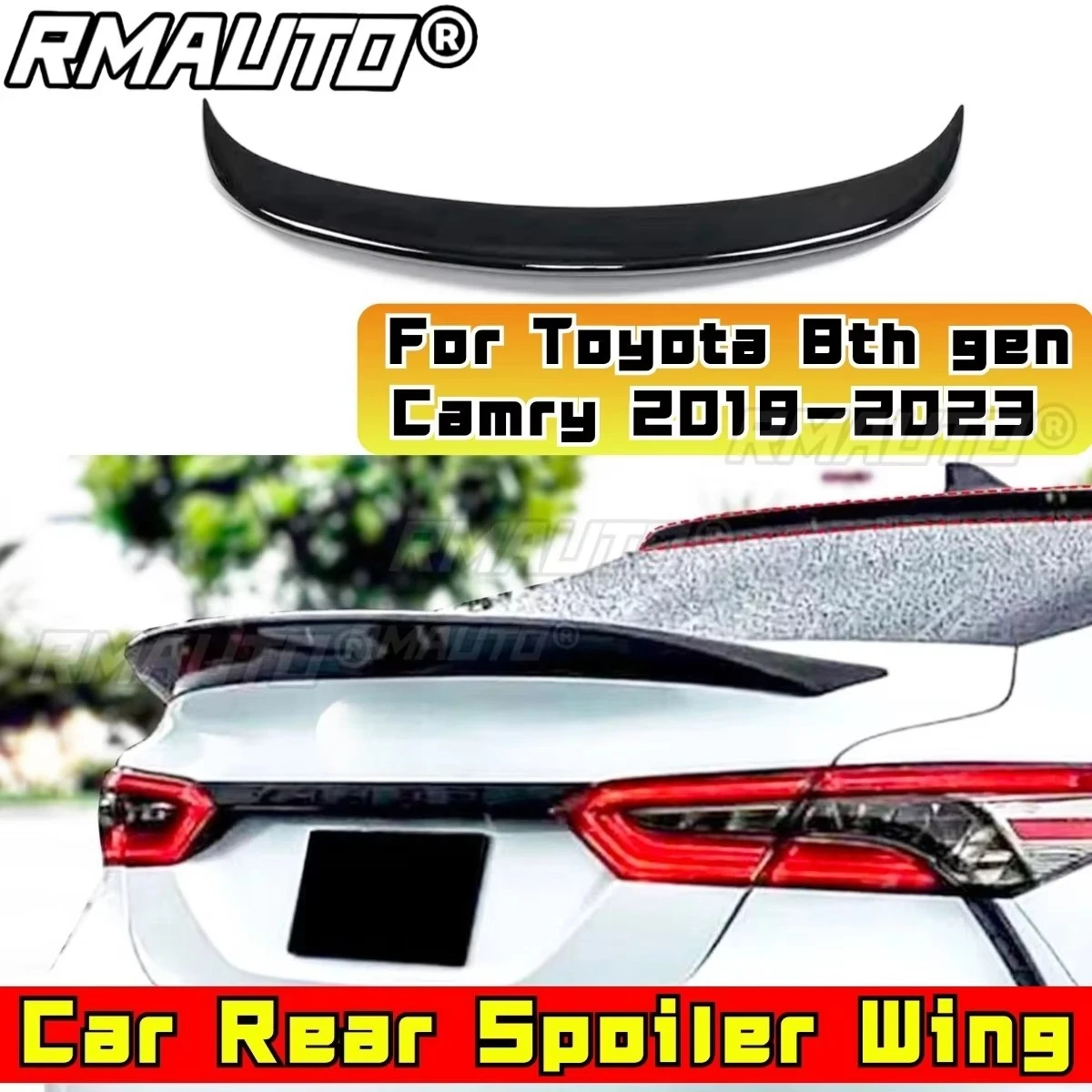 

For Toyota 8th Gen Camry 2018-2023 Car Rear Trunk Wing Spoiler Trunk Wing Body Kit Rear Trunk Spoiler Exterior Part
