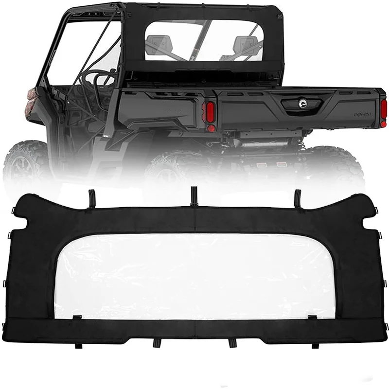 UTV PVC Soft Rear Full Dustproof Windshield for Can-Am Defender HD 5 7 8 9 10 HD5 HD7 HD8 HD9 HD10 Max DPS XT 6x6